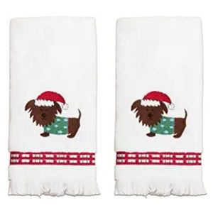 Dena Santa Pup Fingertip Towel Set of 2